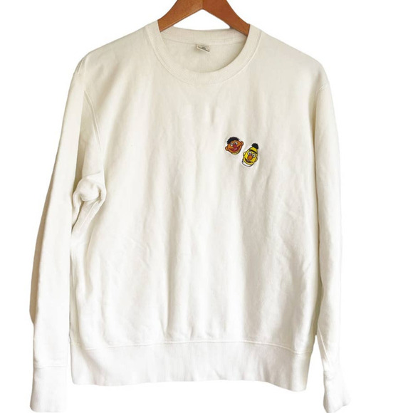 KAWS x Uniqlo x Sesame Street Bert & Ernie Heads Sweatshirt Size Medium - Picture 1 of 10